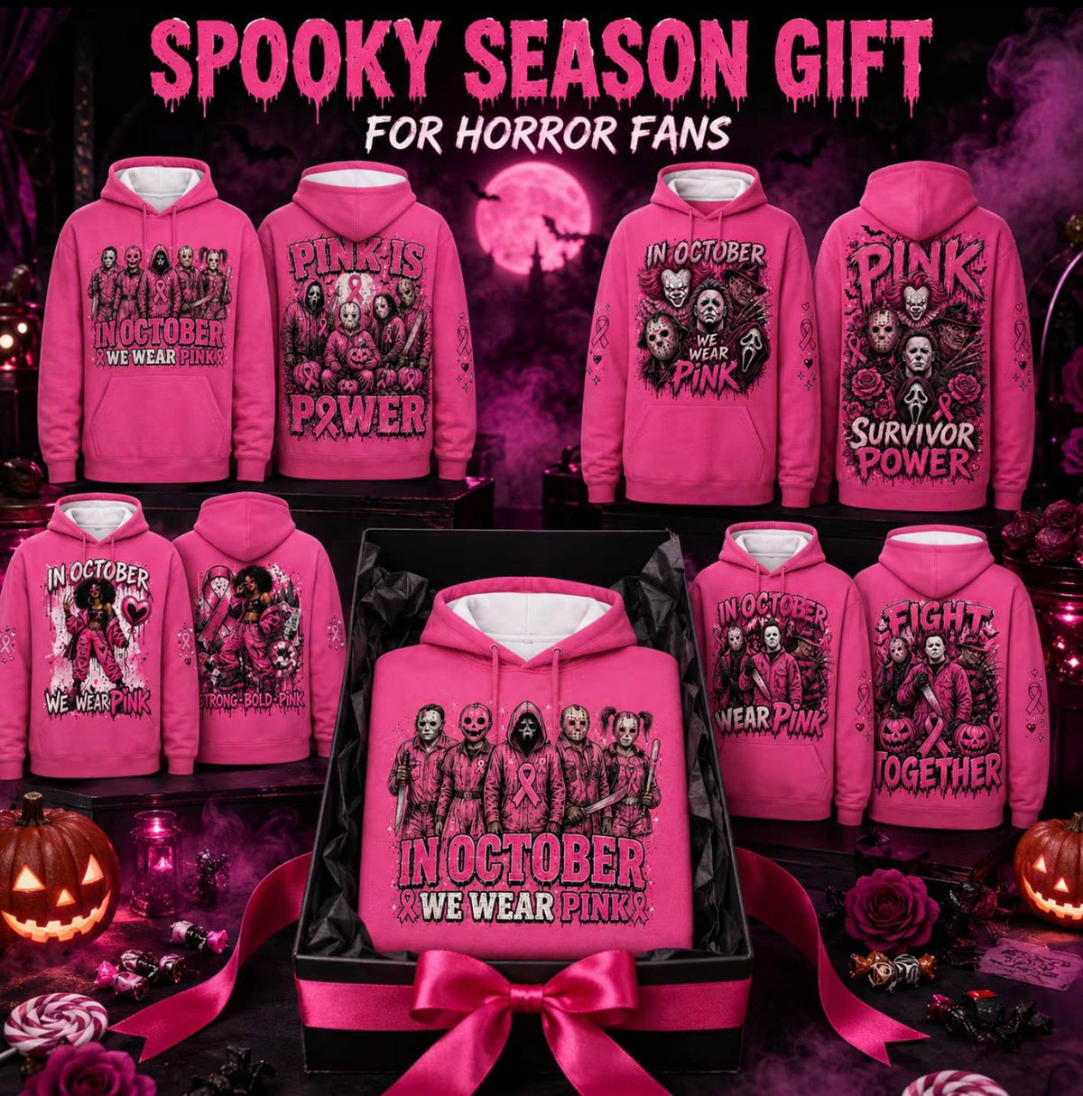 Pink Horror October Hoodie – view 3