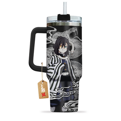 Obanai Iguro Demon Slayer 40oz Stainless Steel Tumbler with Handle – Custom Anime Quencher
