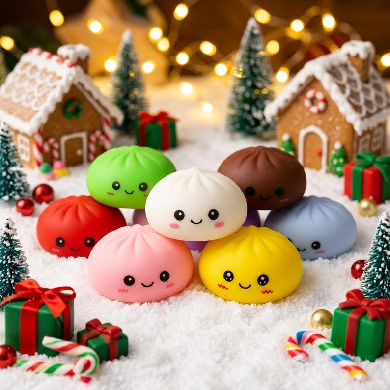 24-Day Christmas Dumpling Squishy Advent Calendar 2026, Emoji Dumpling Countdown Calendar, Cute Squishy Toy Gift for Kids