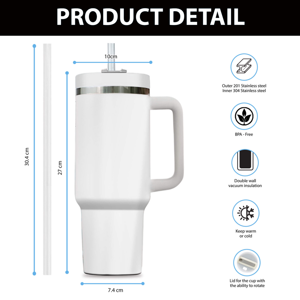 Obanai Iguro Demon Slayer 40oz Stainless Steel Tumbler with Handle – Custom Anime Quencher