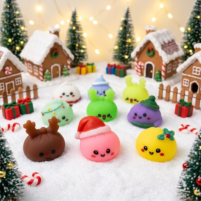 24-Day Christmas Dumpling Squishy Advent Calendar 2026, Emoji Dumpling Countdown Calendar, Cute Squishy Toy Gift for Kids